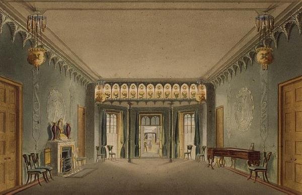 Entréhallen, från "Views of the Royal Pavilion, Brighton" av John Nash av John Nash