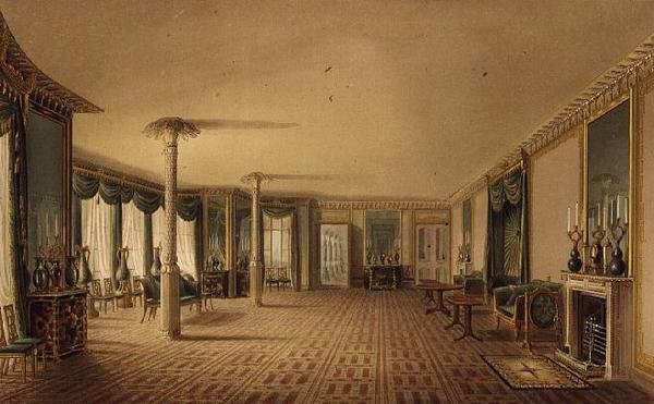 The South Drawing Room eller Bankettrumsgalleriet från Views of the Royal Pavilion, Brighton av John Nash av John Nash
