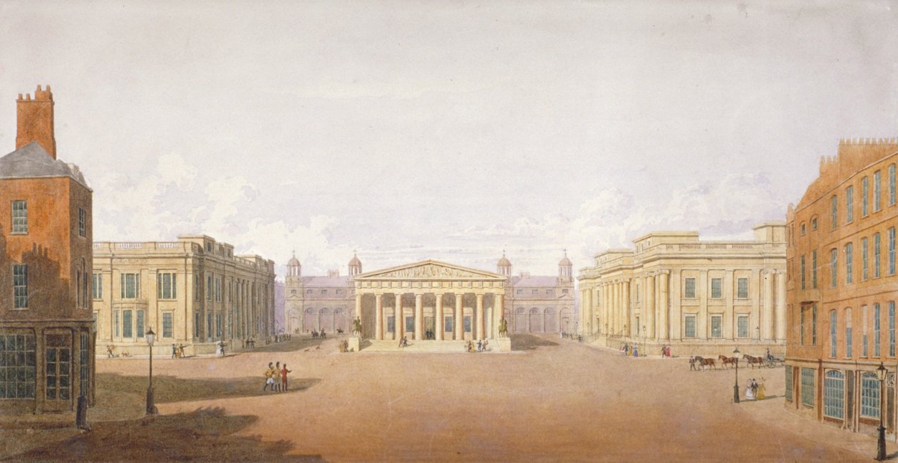 Trafalgar Square, Westminster, London, 1828 av John Nash