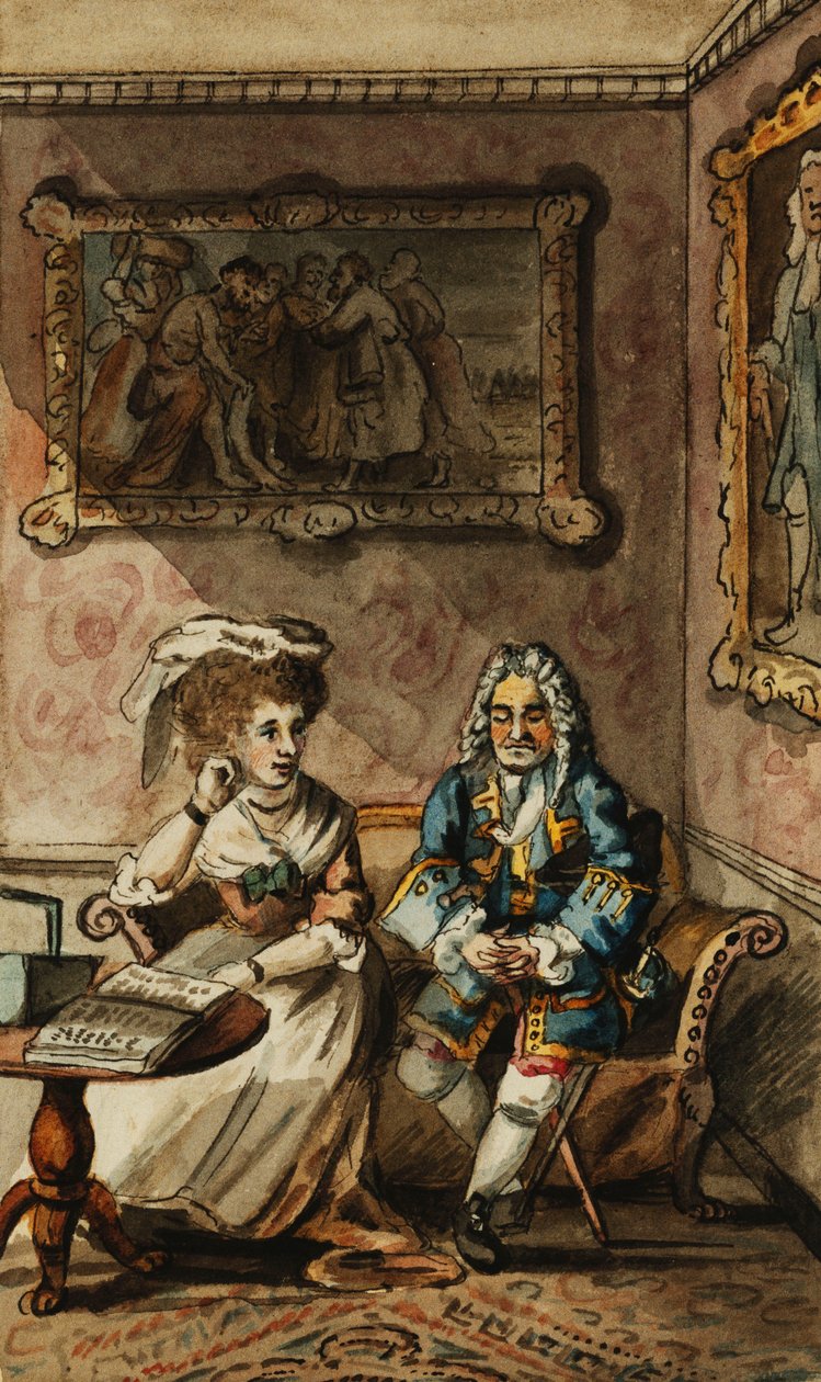 En uppsättning av tolv illustrationer till Tristram Shandy, av John Nixon