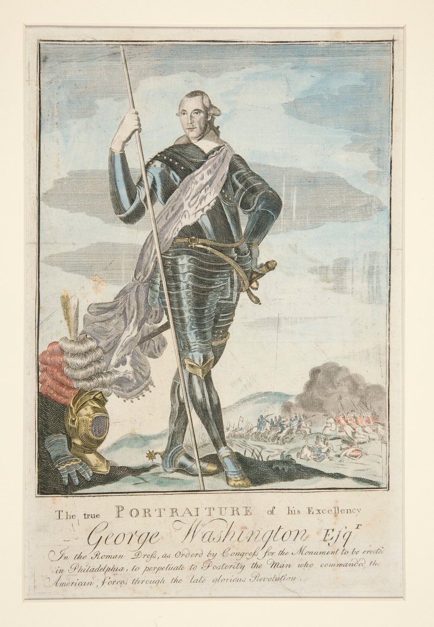 Det sanna porträttet av hans excellens George Washington Esqr. i den romerska klänningen av John Norman