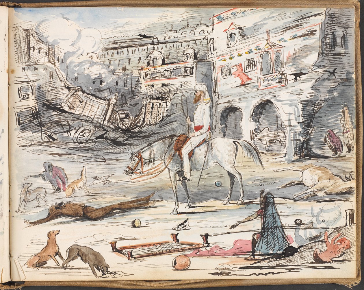 Kotah efter överfallet, en av gatubarrikaderna Jag bekantar mig med Romance of War av John North Crealock
