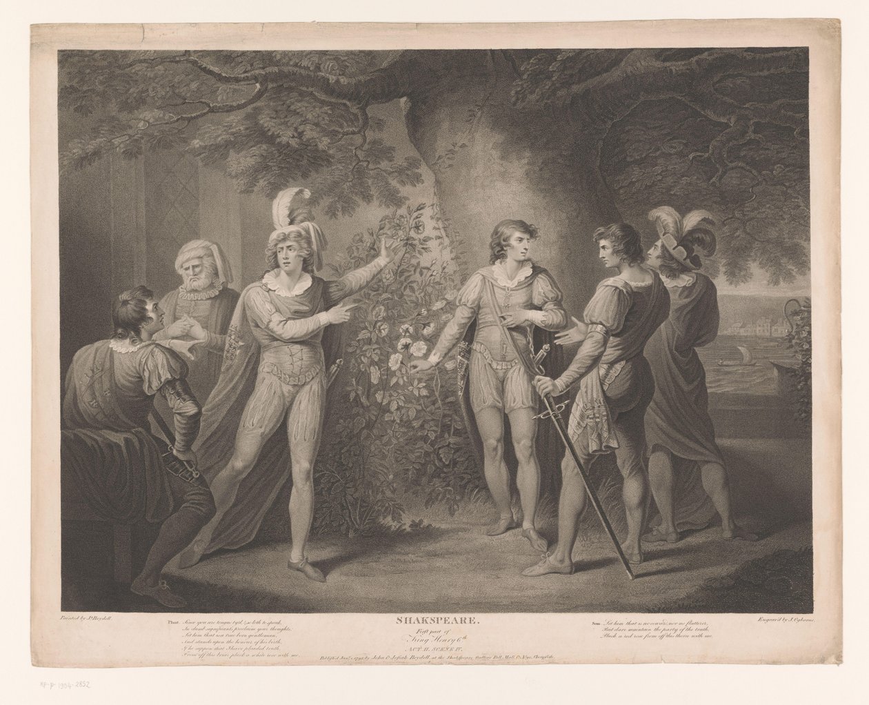 Richard Plantagenet och Earl of Somerset vid Rose Bushes Shakespeare (titel på objekt) av John Ogborne (I)