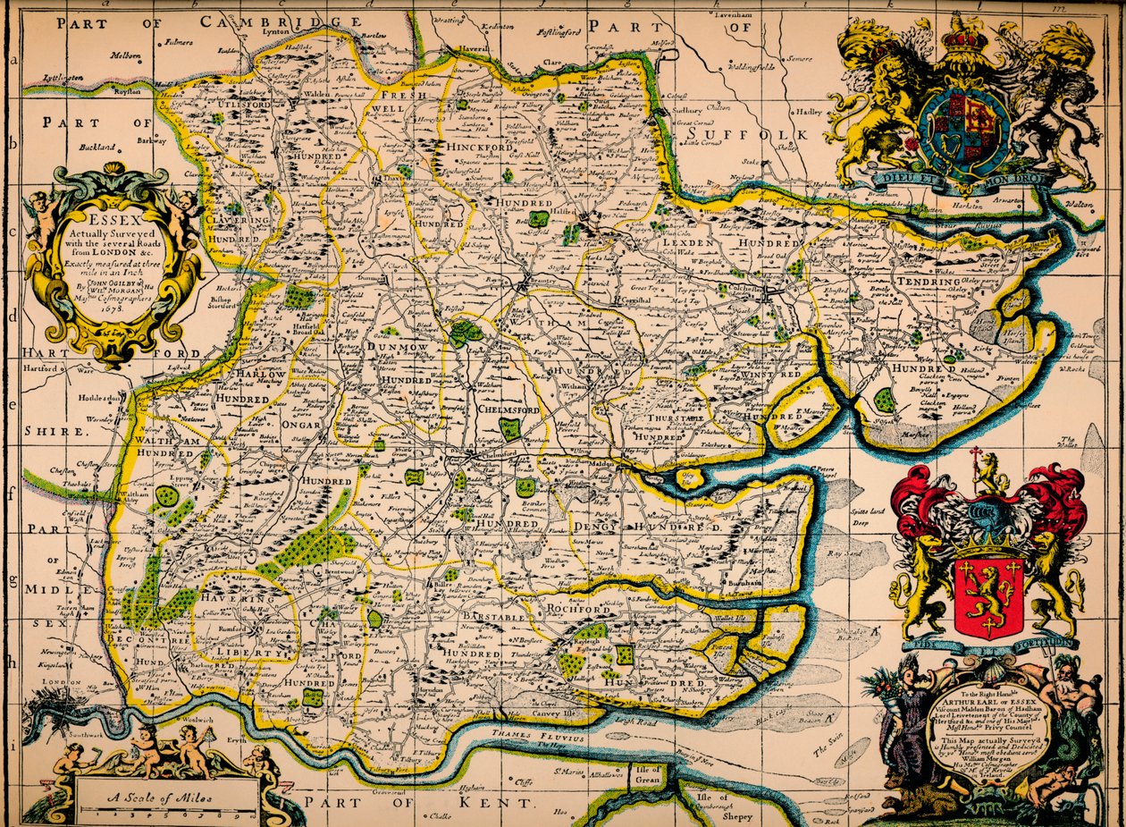 "Karta över Essex", 1678 av John Ogilby