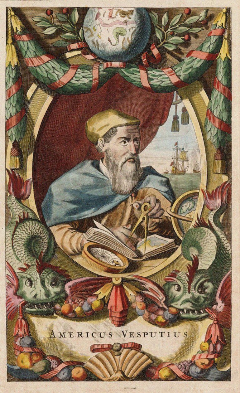 Porträtt av Amerigo Vespucci, 1671 av John Ogilby
