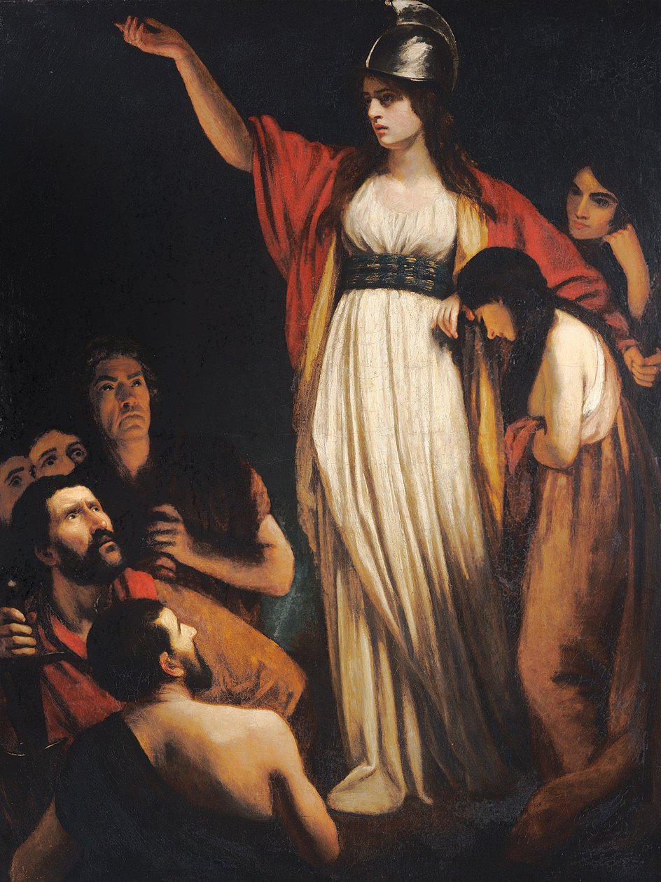 Boadicea förföljer britterna av John Opie