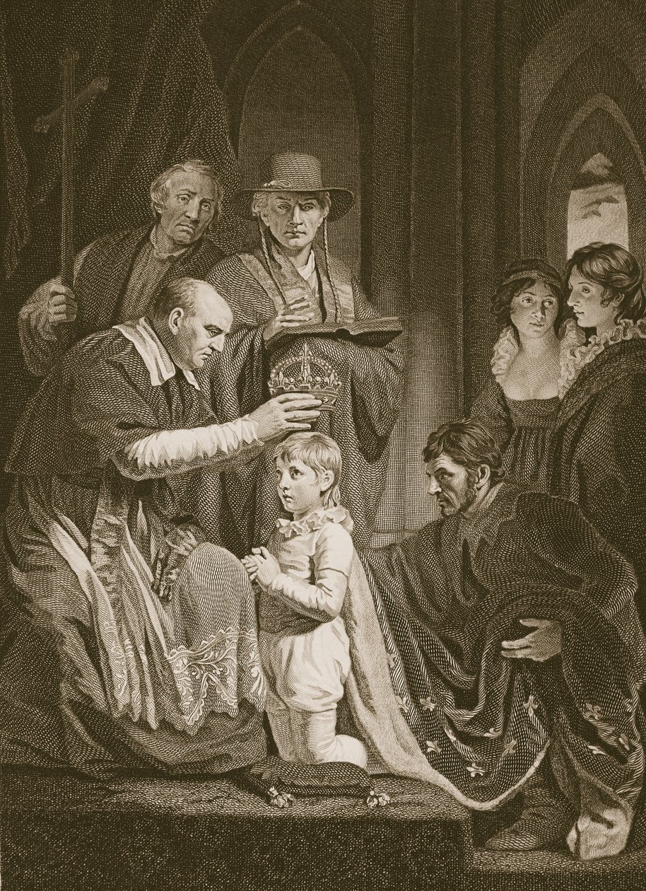 Kröningen av Henry VI, graverad av T. Holloway, illustration från David Humes "The History of England", pub. av R. Bowyer, London, 1812 av John Opie