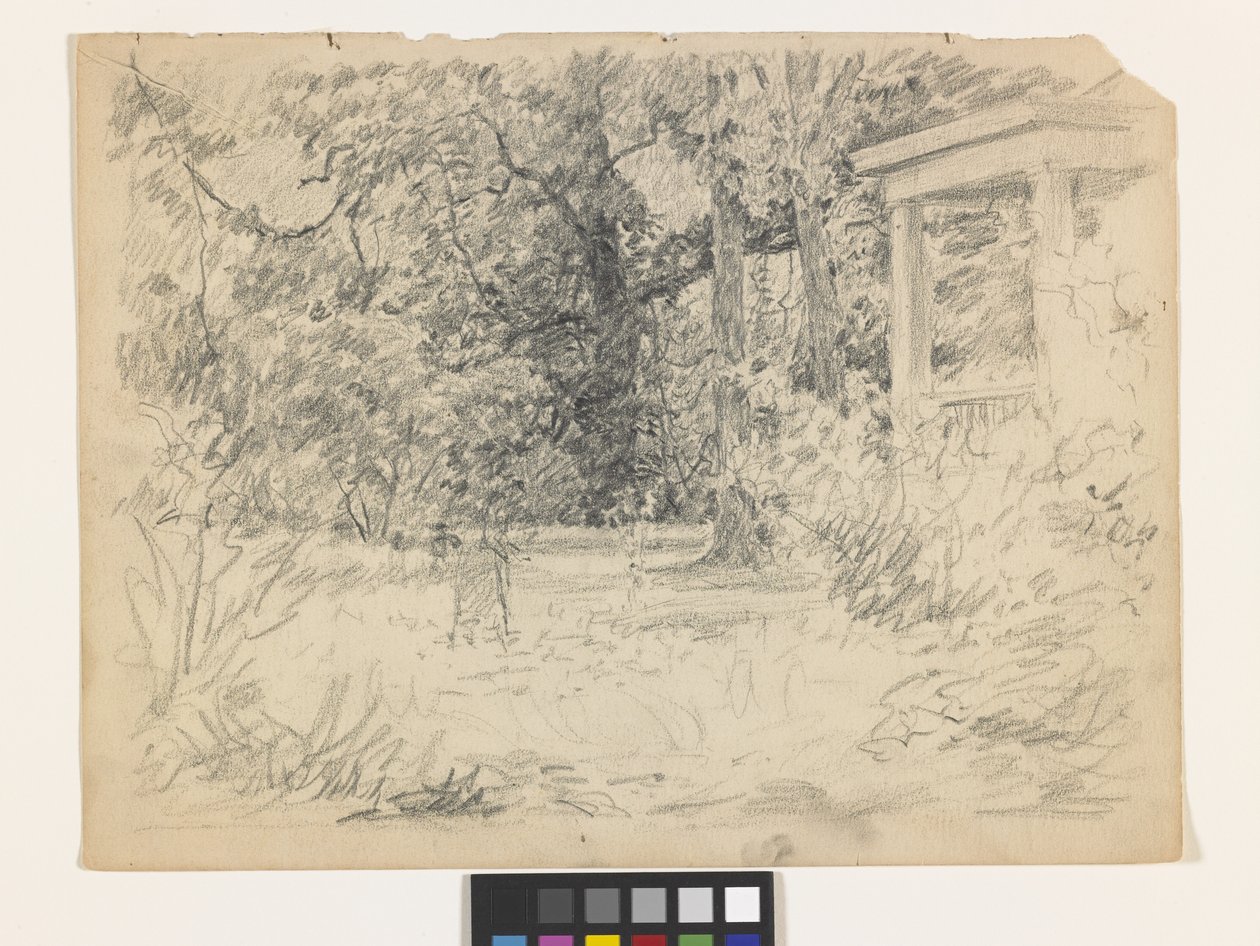 Studera för Winifred At The Hermitage (penna på benvitt papper) av John Otis Adams
