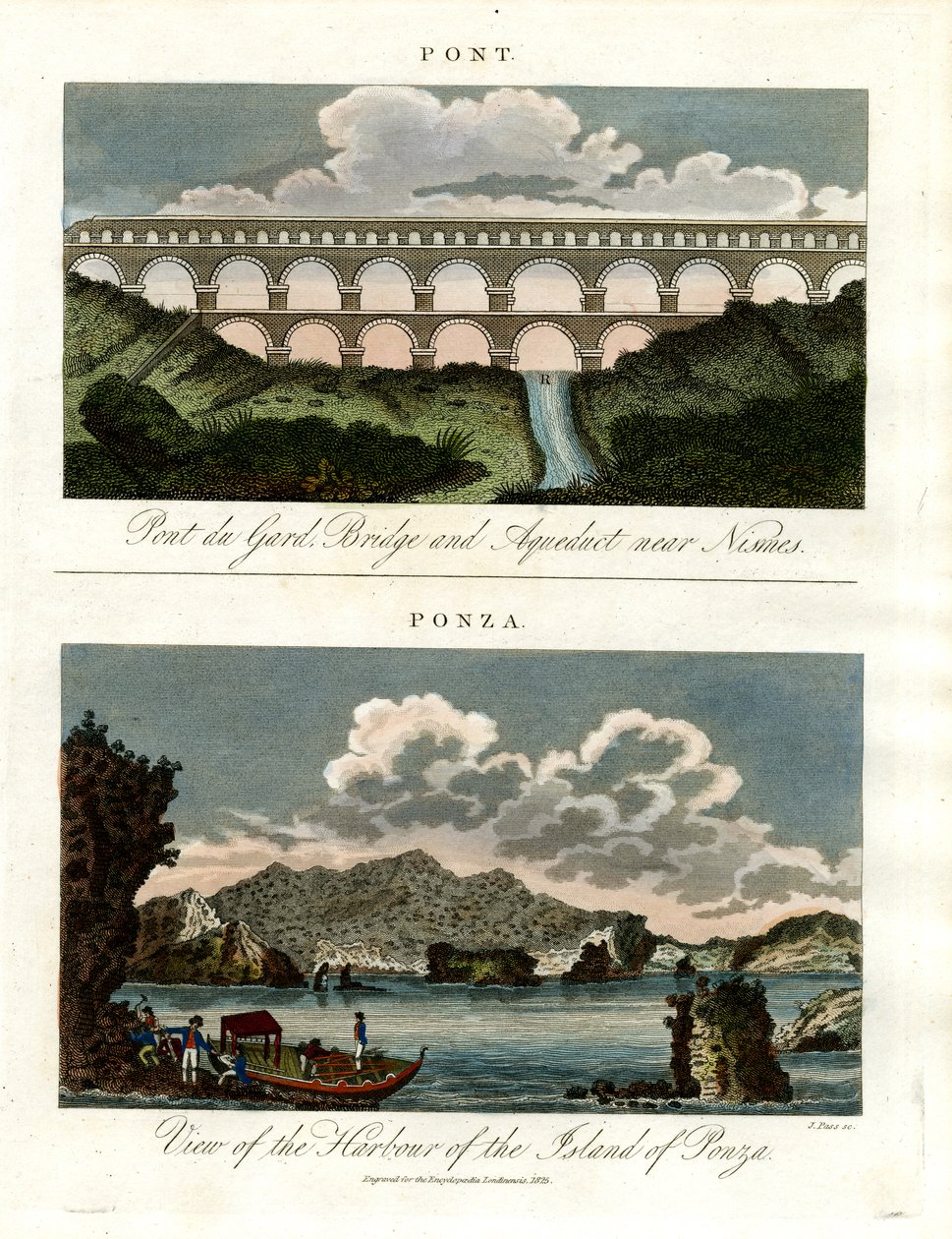 Historiska broar - Pont du Gard och Ponzas hamn av John Pass