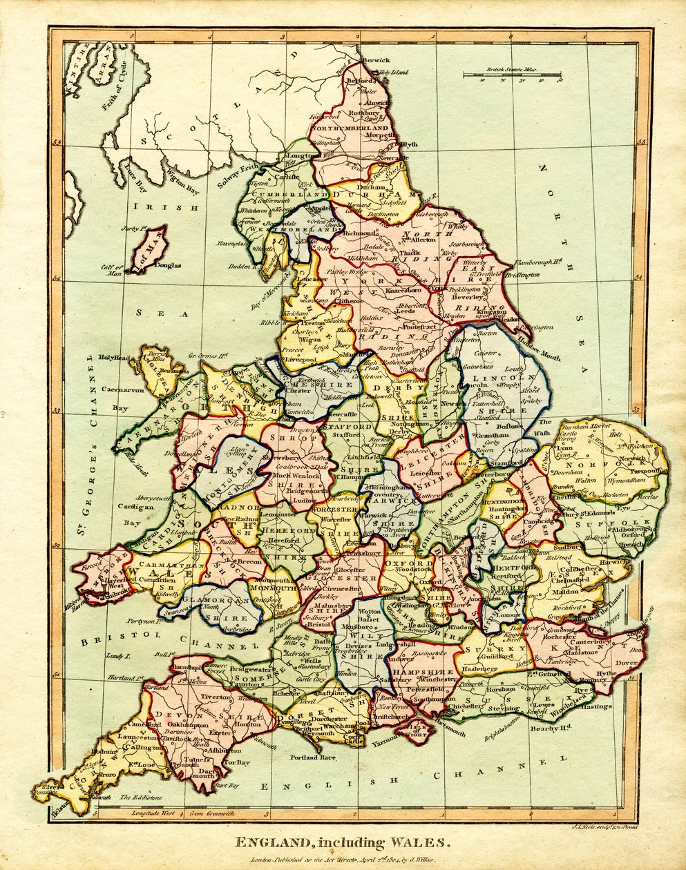 Karta över England och Wales av John Pass