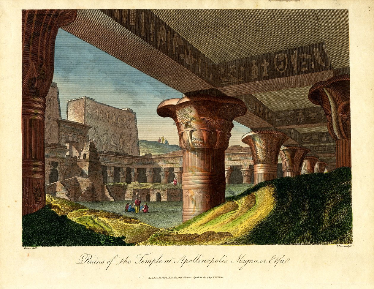 Ruinerna av templet vid Apollinopolis Magna eller Edfu av John Pass