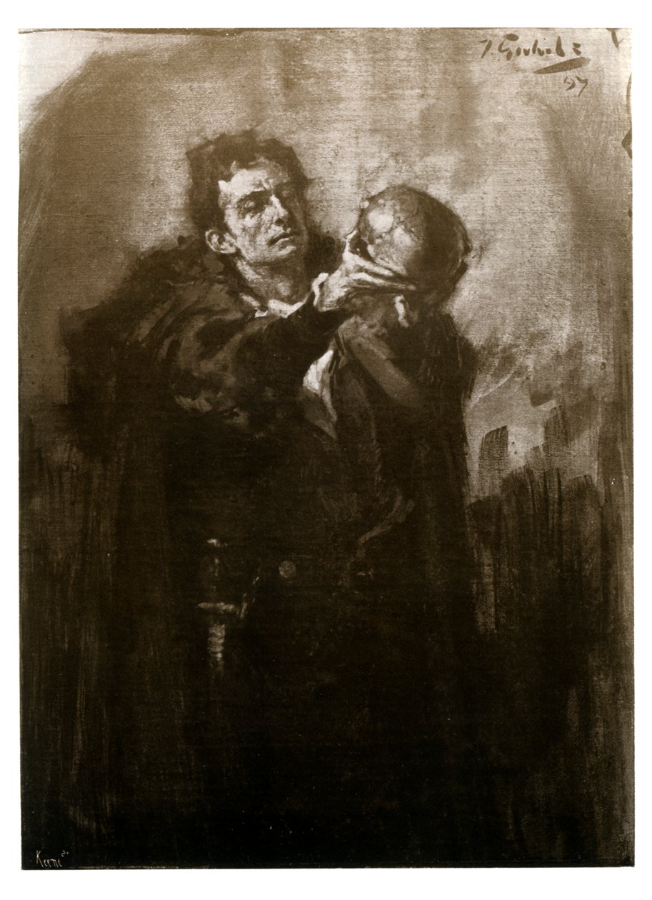Forbes-Robertson som Hamlet, sent 1800-tal. av John Percival Gulich