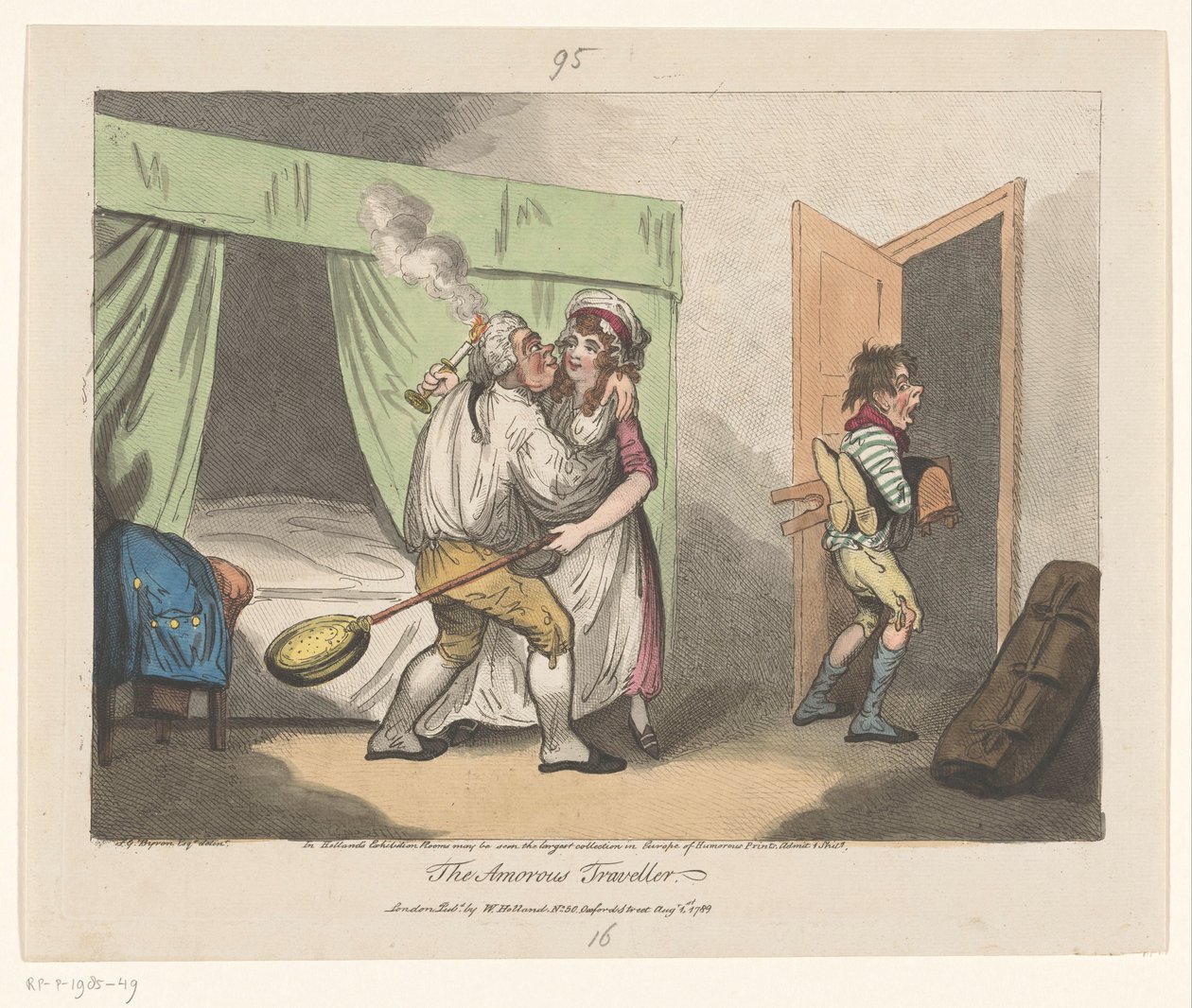 De Lustige Reiziger The Amorous Traveler (titel på objekt) av John Pettit (attributed to)