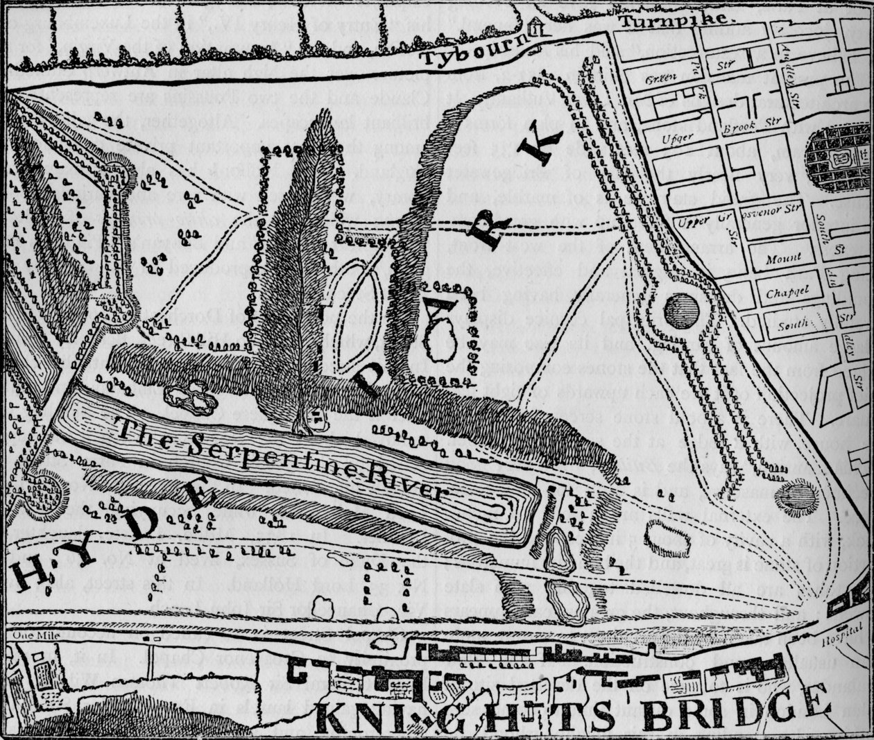 Karta över Hyde Park, London, 1748 1878 av John Pine