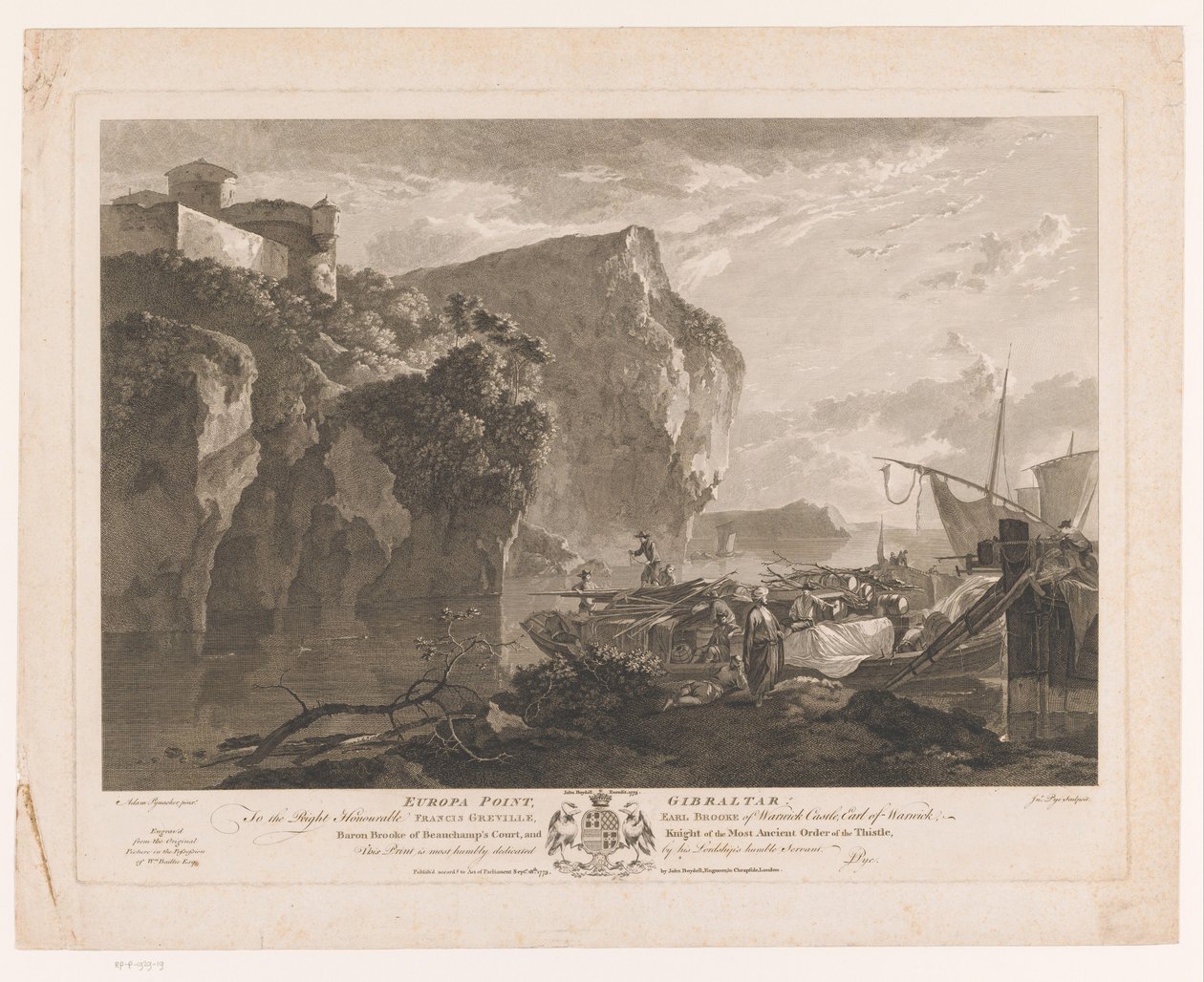 Vy över Europa Point, Gibraltar Europa Point, Gibraltar (titel på objekt) av John Pye (I)