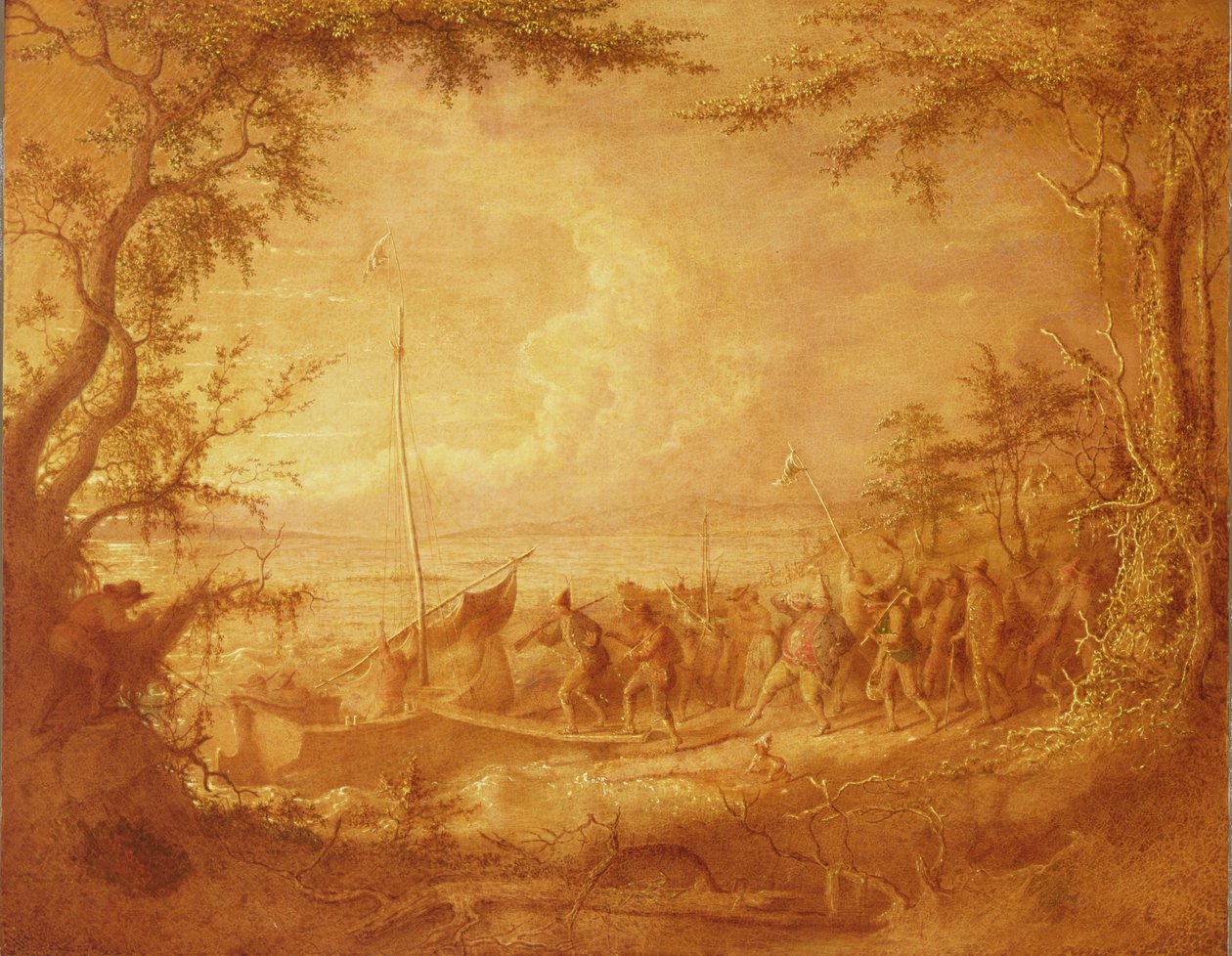 Ombordstigning från Communipaw, 1861 av John Quidor