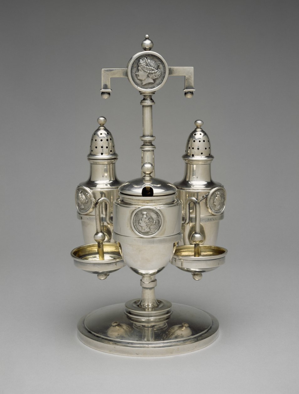 Hjulsats, ca. 1862-1871 (silver med förgyllt silver) av John R. (attr.to) Wendt