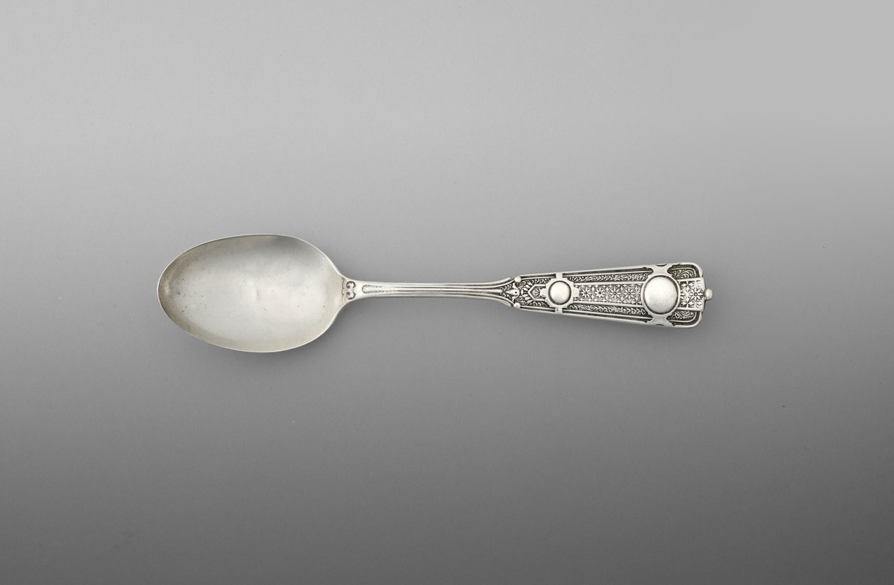 Tesked (en i ett par), ca 1860-90 (silver) av John R. Wendt