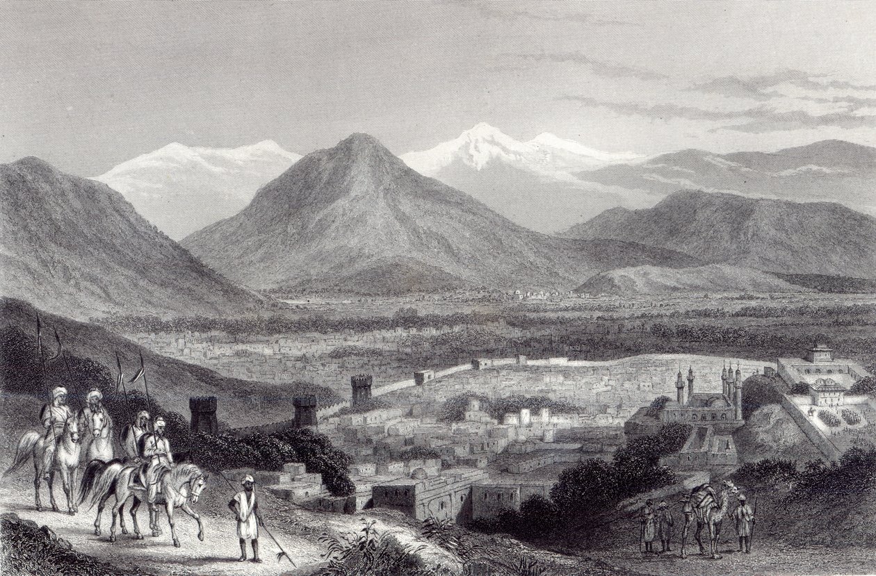 Cabul från Bala Hissar, graverad av J. Stephenson, c.1870 av John Ramage