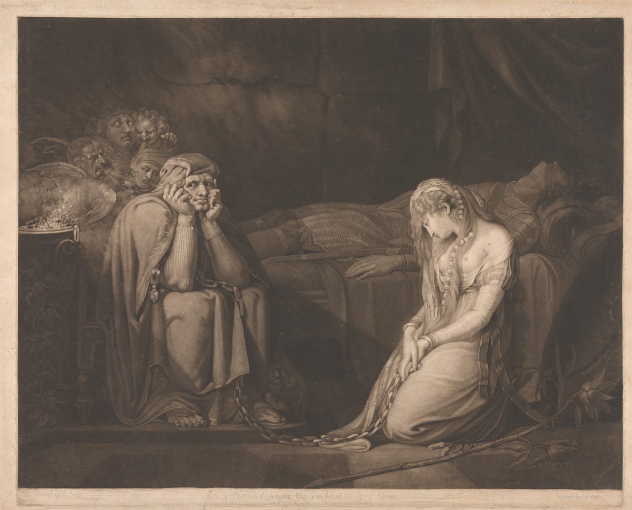 Bellsane och Parzival under Urmas förtrollning av John Raphael Smith