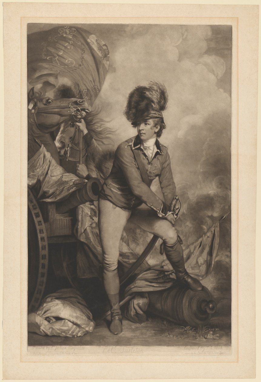 Överstelöjtnant Sir Banastre Tarleton, publicerad 1782. av John Raphael Smith