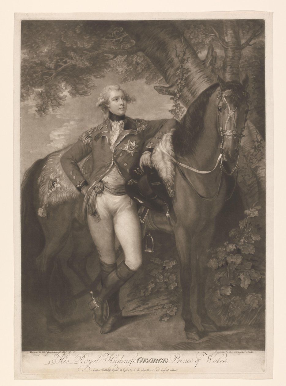 Porträtt av George IV som prins av Wales Hans kungliga höghet George Prince of Wales (titel på objektet) av John Raphael Smith