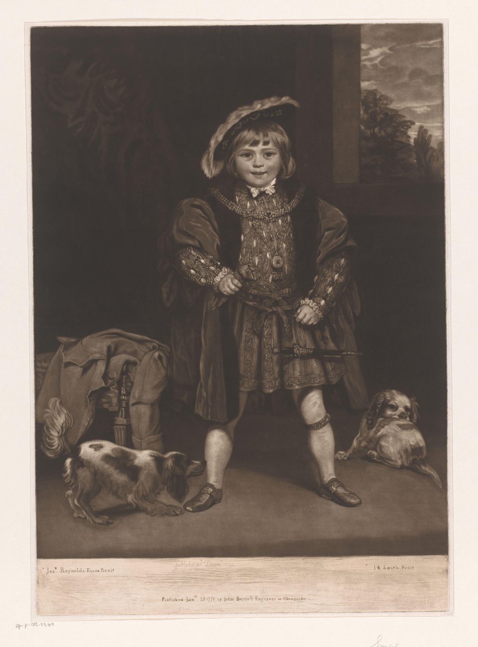 Porträtt av John Crewe som ett barn av John Raphael Smith
