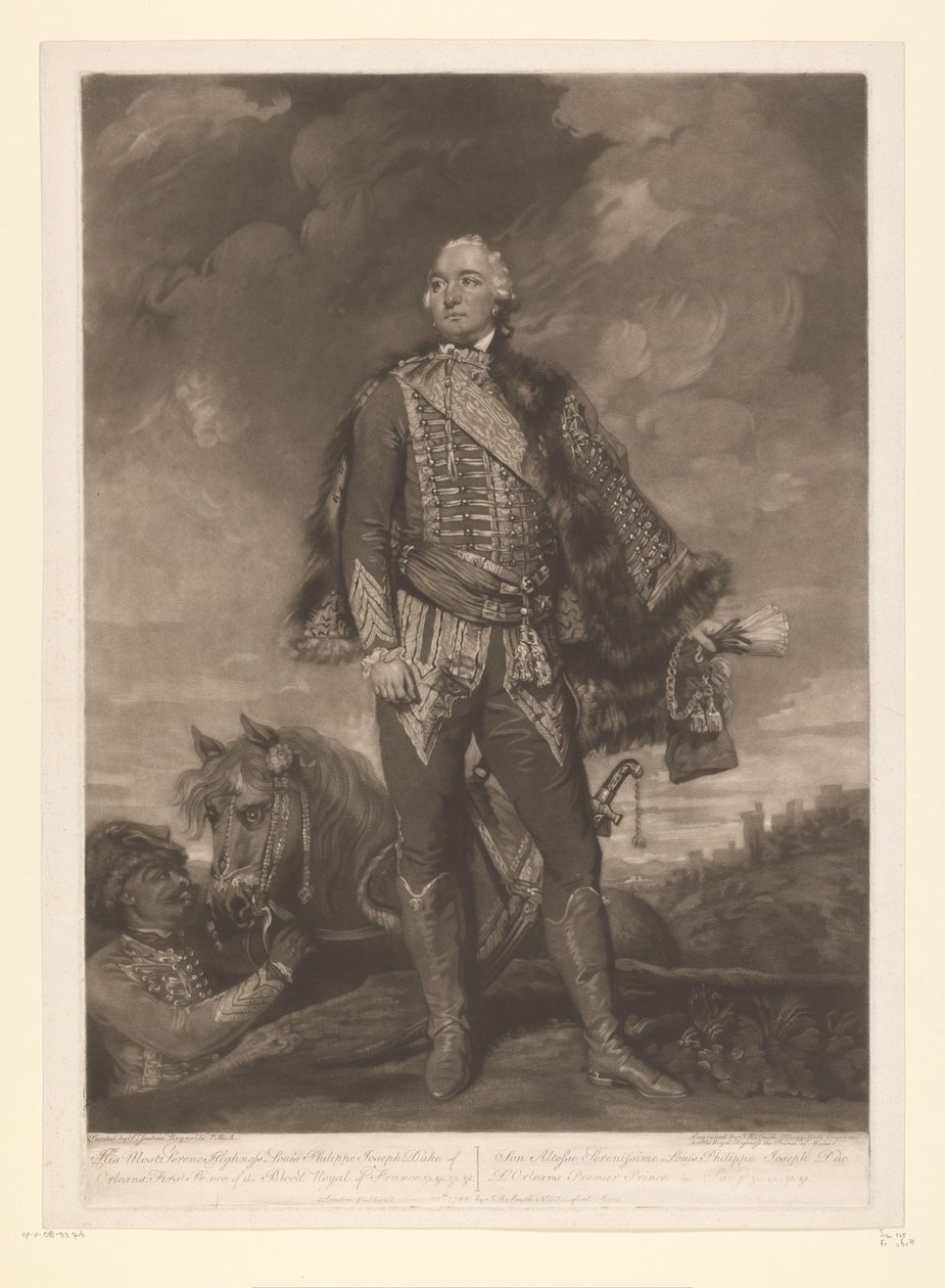 Porträtt av Ludvig Filip II av Orléans Hans mest fridfulla höghet Louis Philippe Joseph hertig av Orleans (...) (titel på objektet) av John Raphael Smith