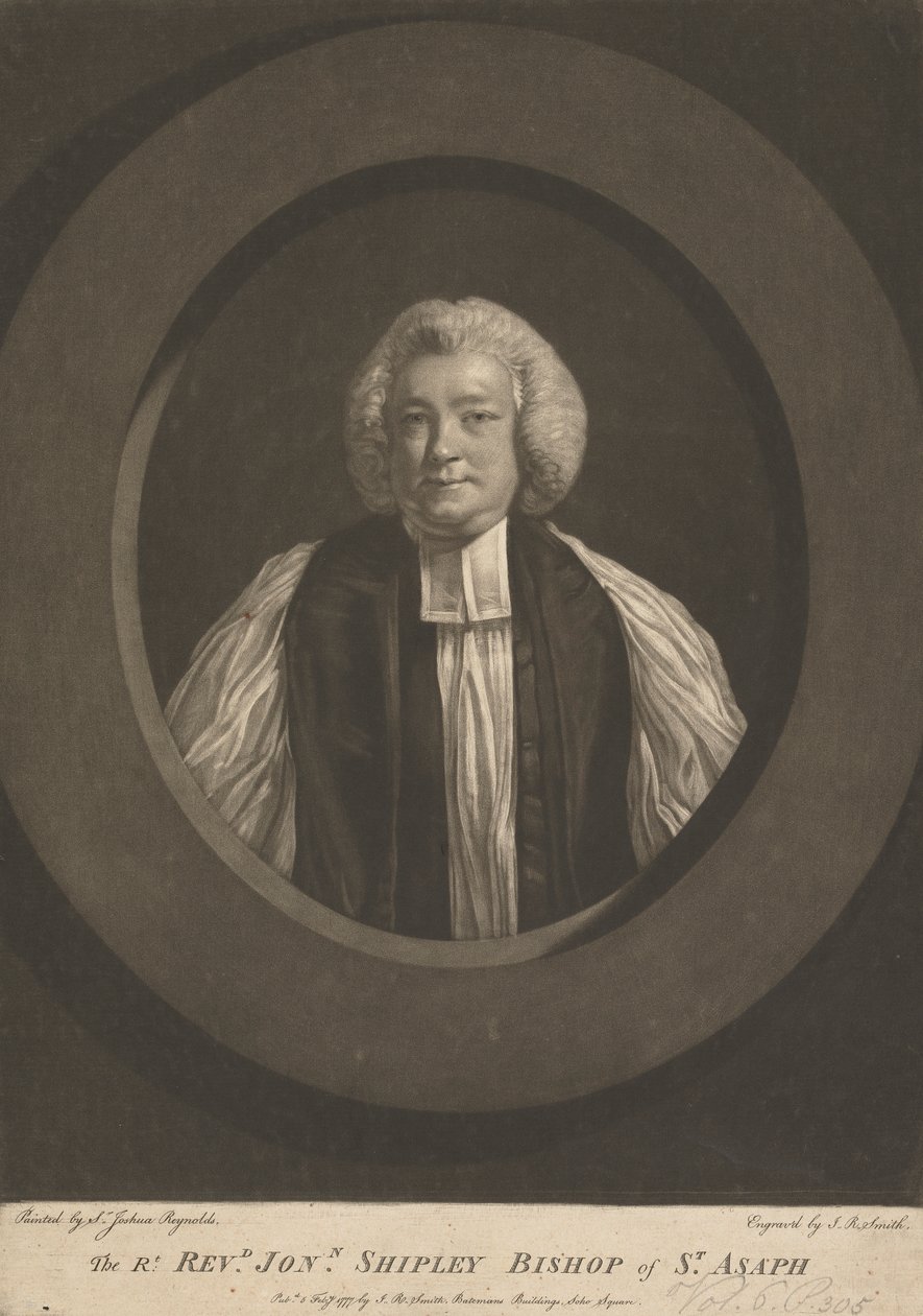 Pastor Jonathan Shipley, biskop av St. Asaf av John Raphael Smith