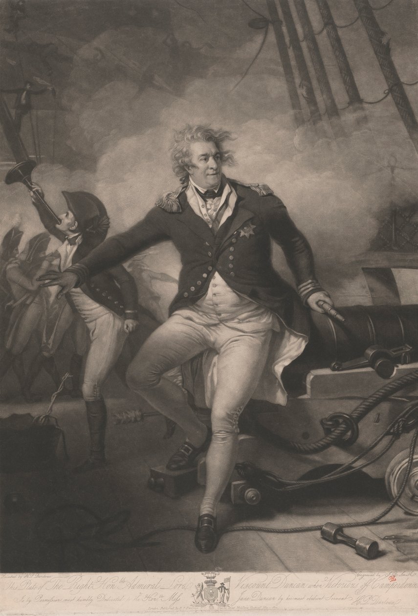 Rätt ärade amiral Lord Viscount Duncan när segraren utanför Camperdown av John Raphael Smith