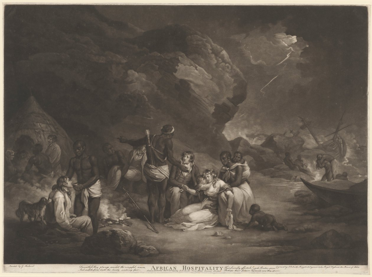 Afrikansk gästfrihet av John Raphael Smith after George Morland