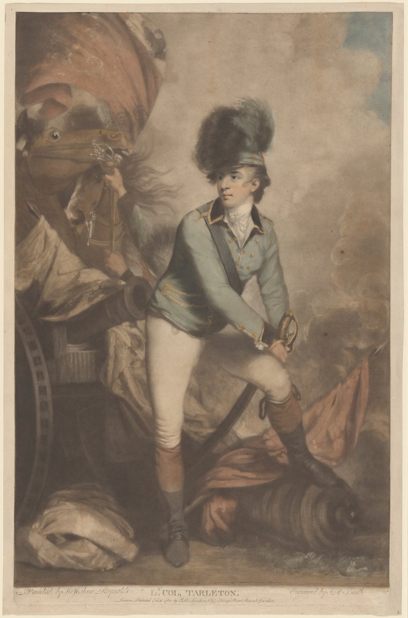 Överstelöjtnant Tarleton av John Raphael Smith after Sir Joshua Reynolds