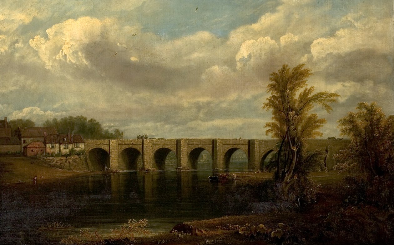 Old Trent Bridge, Nottingham, 1825 av John Rawson Walker