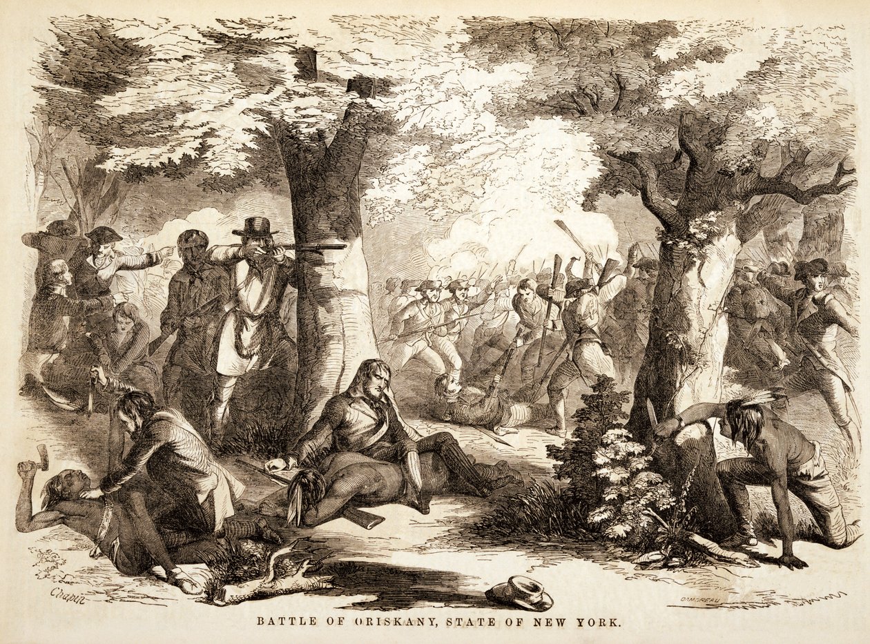Slaget vid Oriskany, delstaten New York, pub. 1867 av John Reuben Chapin