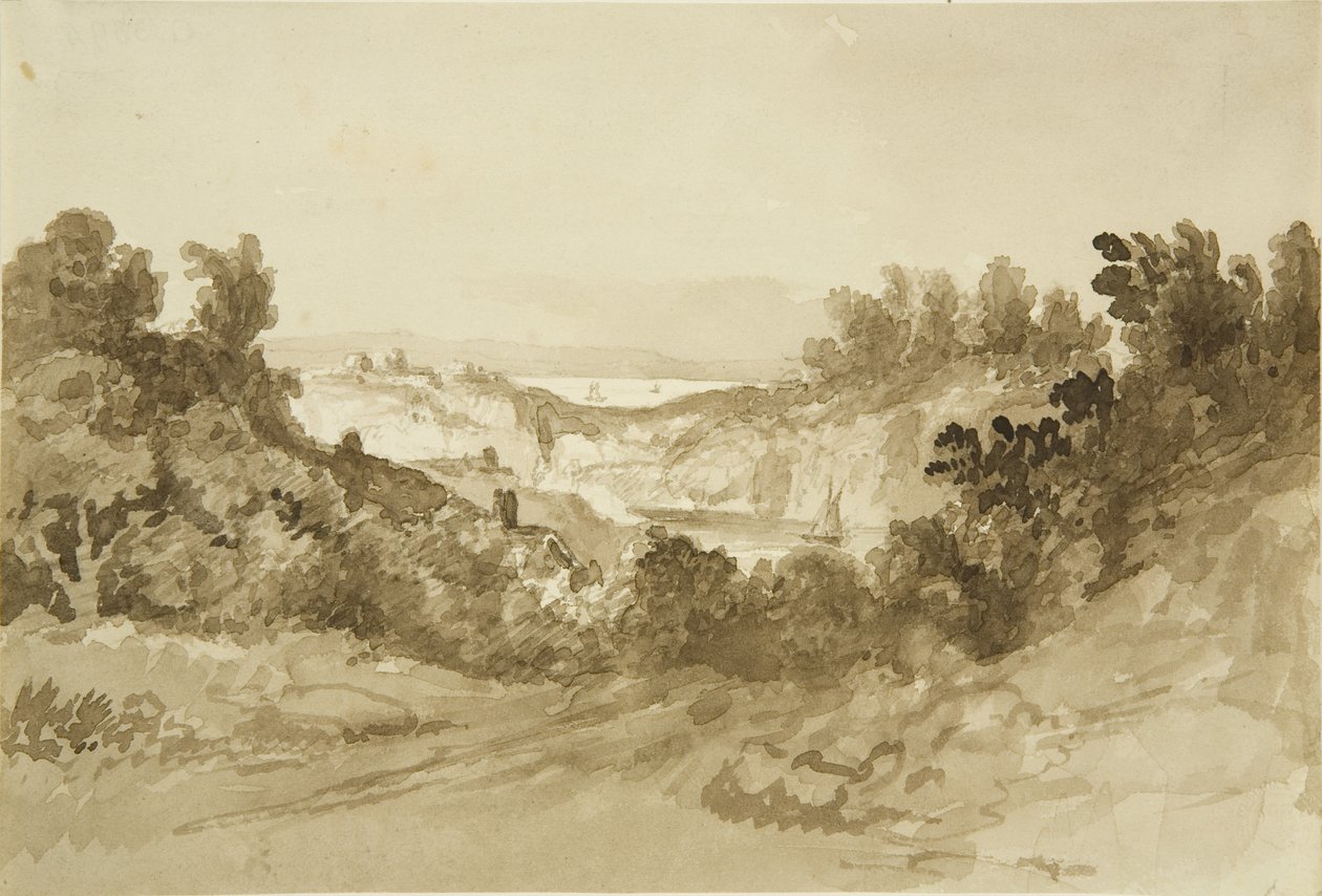 Avon och Severn från Windcliff on the Wye, ca 1820 (penna och akvarell på papper) av John Reverend Eden