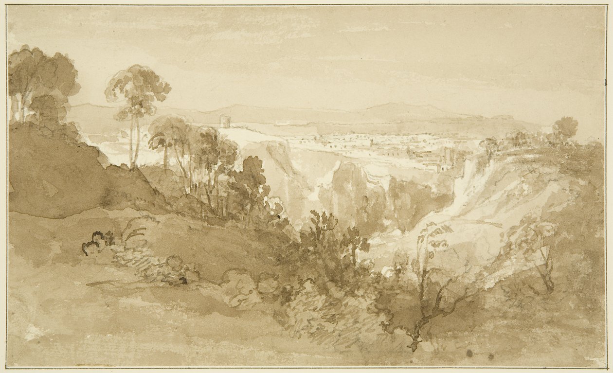 Clifton från Leigh Woods (penna och akvarell på papper) av John Reverend Eden