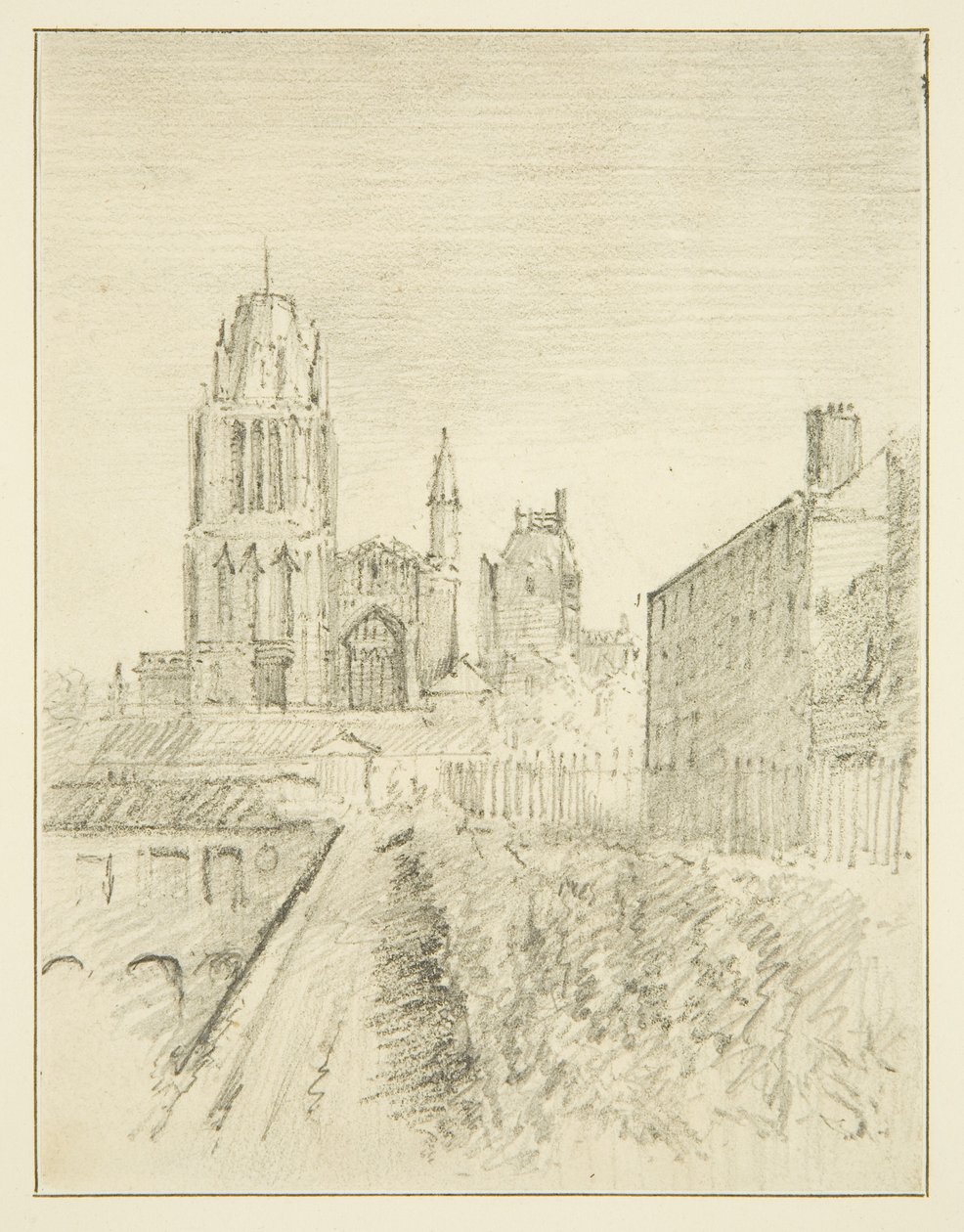 Redcliffe Church och en del av Alfred Wharf (teckning, akvarell) av John Reverend Eden