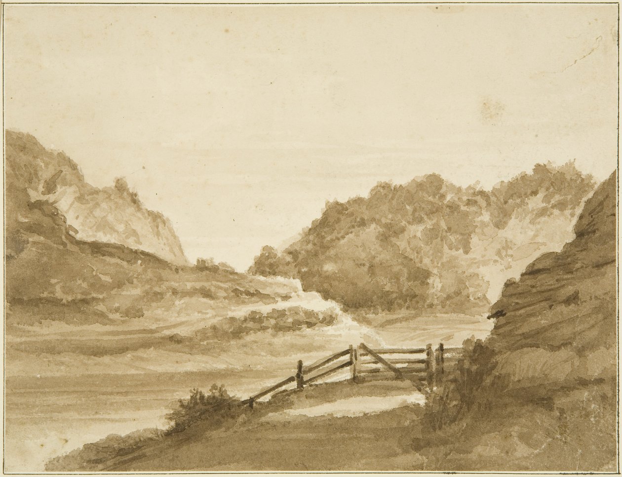 The Avon ovanför Hotwells (penna och akvarell på papper) av John Reverend Eden