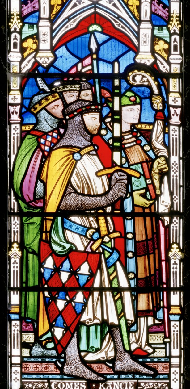 Detalj från Henrik III:s kröning, 1860 (målat glas) av John Richard Clayton