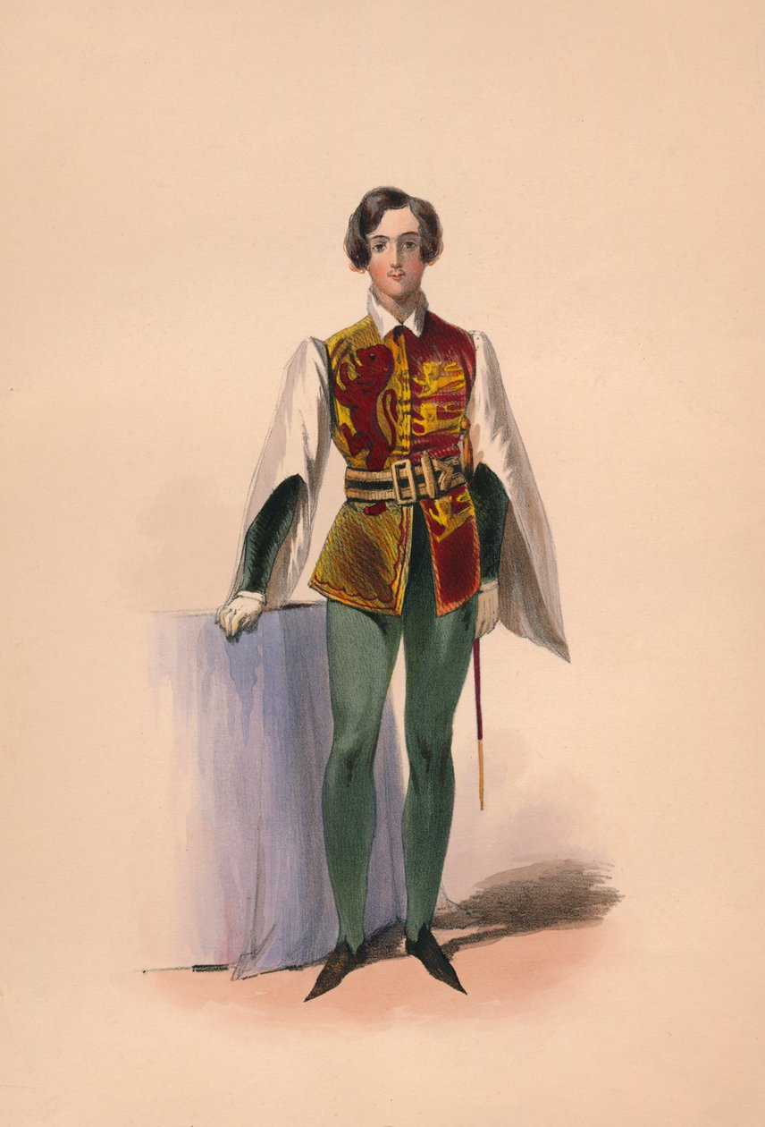 Gäst i kostym för Queen Victorias Bal Costumé, 12 maj 1842, 1843. av John Richard Coke Smyth
