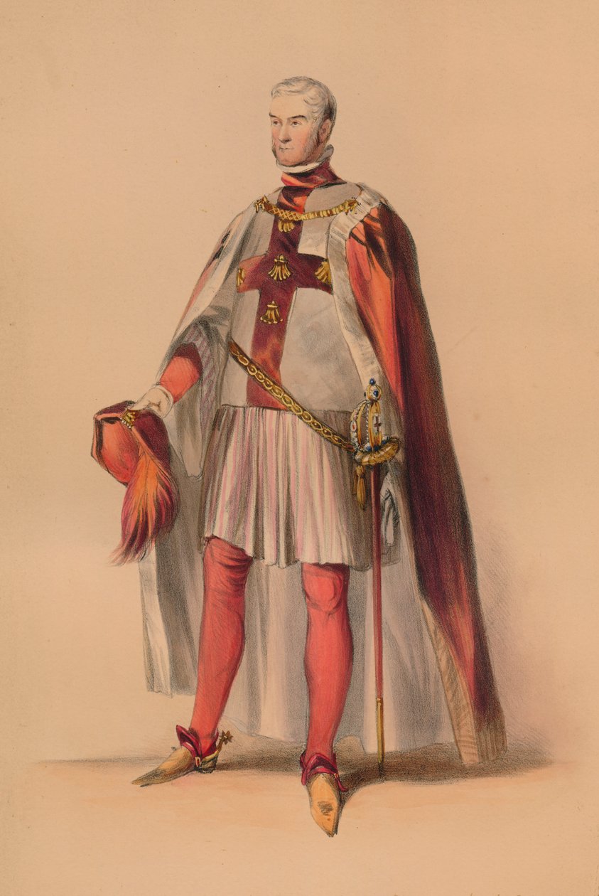 Gäst i kostym för Queen Victorias Bal Costumé, 12 maj 1842, 1843. av John Richard Coke Smyth