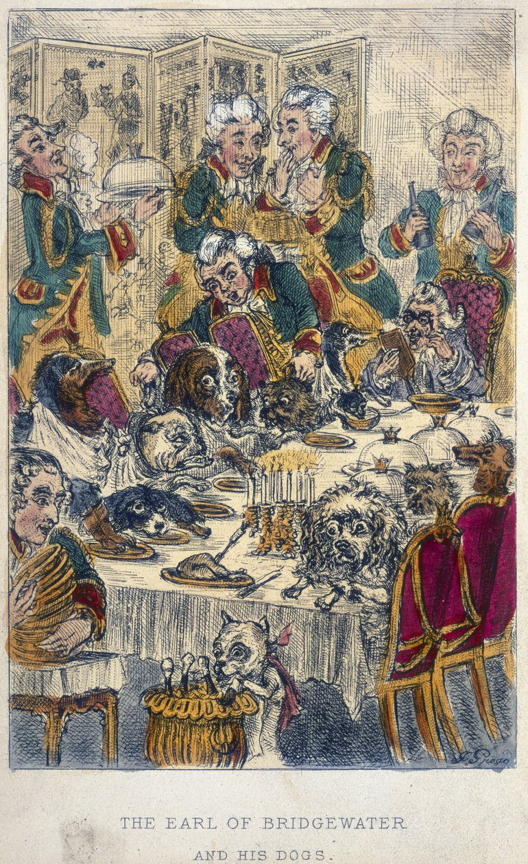 The Earl of Bridgewater (färgad gravyr) av John Richard Green