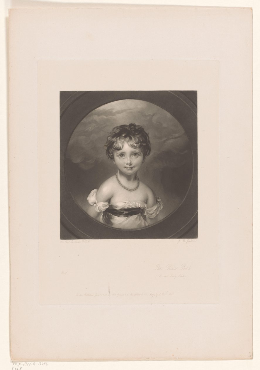 Porträtt av Emily Ashley-Cooper The Rose Bud / (Present Lady Ashley) (titel på objekt) av John Richardson Jackson