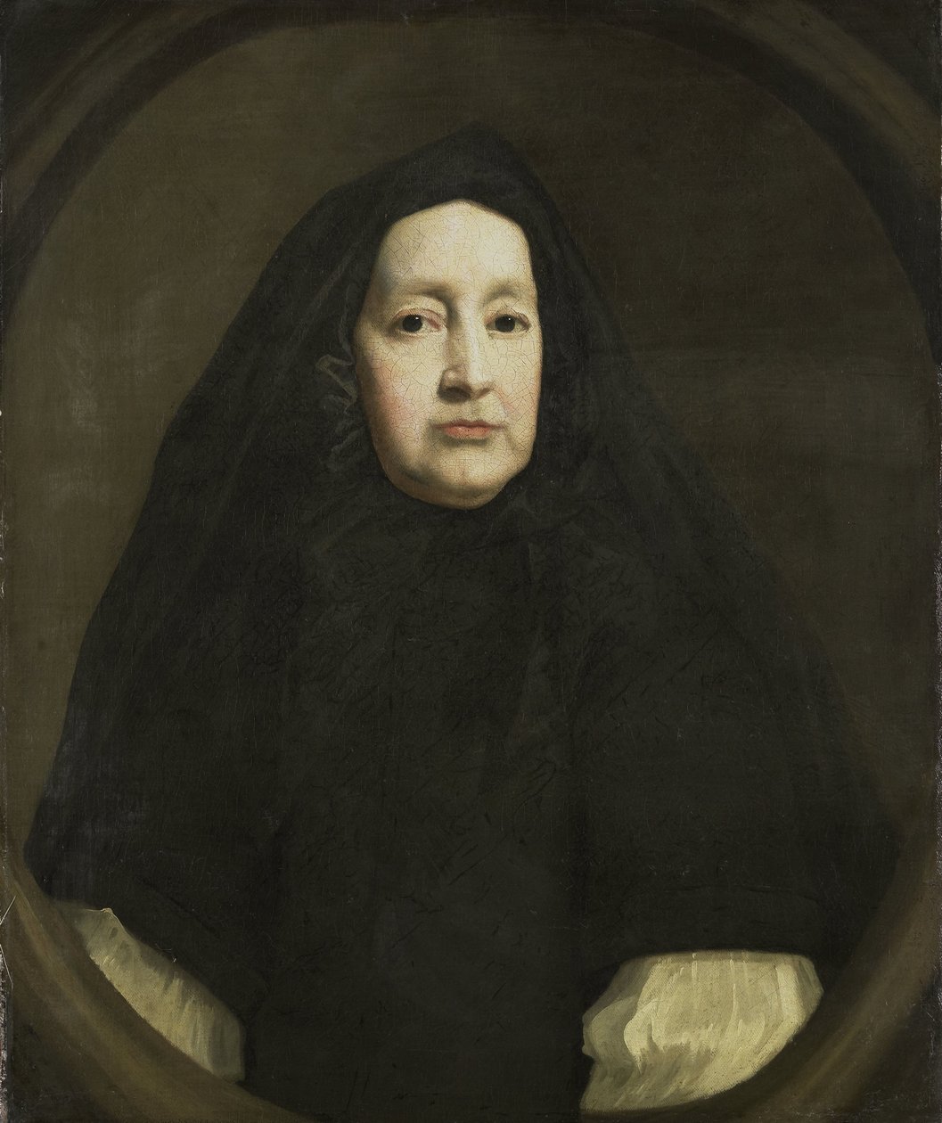 Porträtt av Katharine Elliot (död 1688), dresserare av hertiginnan Anne av York och första kvinna i sängkammaren till drottning Mary av Modena, den första och andra frun till James II av England, respektive av John Riley (copy after)