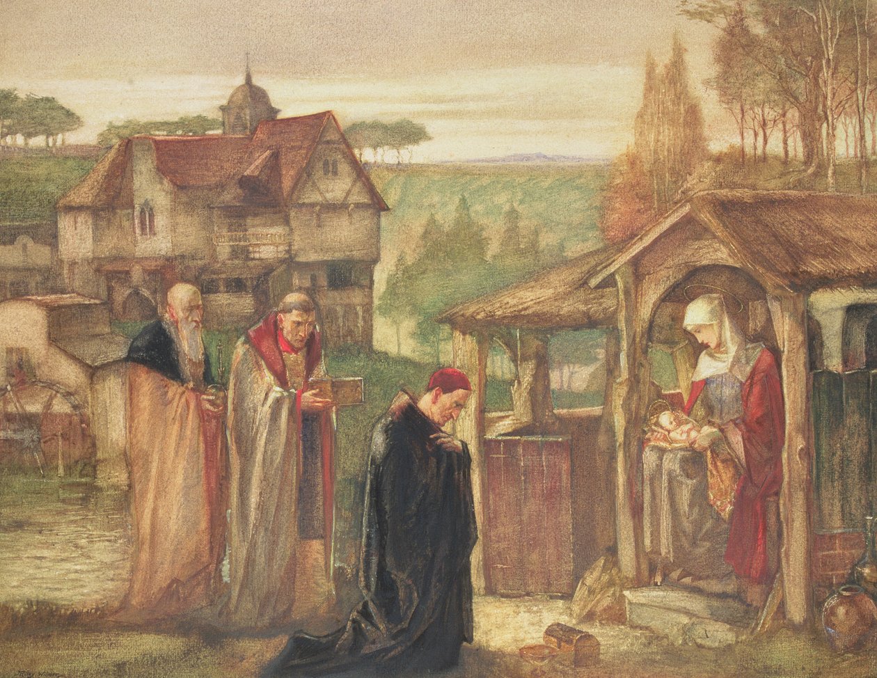 The Holy Family - The Adoration of the Magi, 1911 (wc & kroppsfärg ombord) av John Riley Wilmer