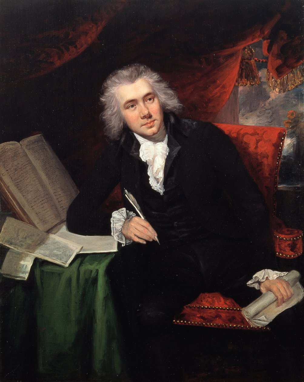 Porträtt av William Wilberforce (1759-1833) 29 år gammal (olja på duk) av John Rising
