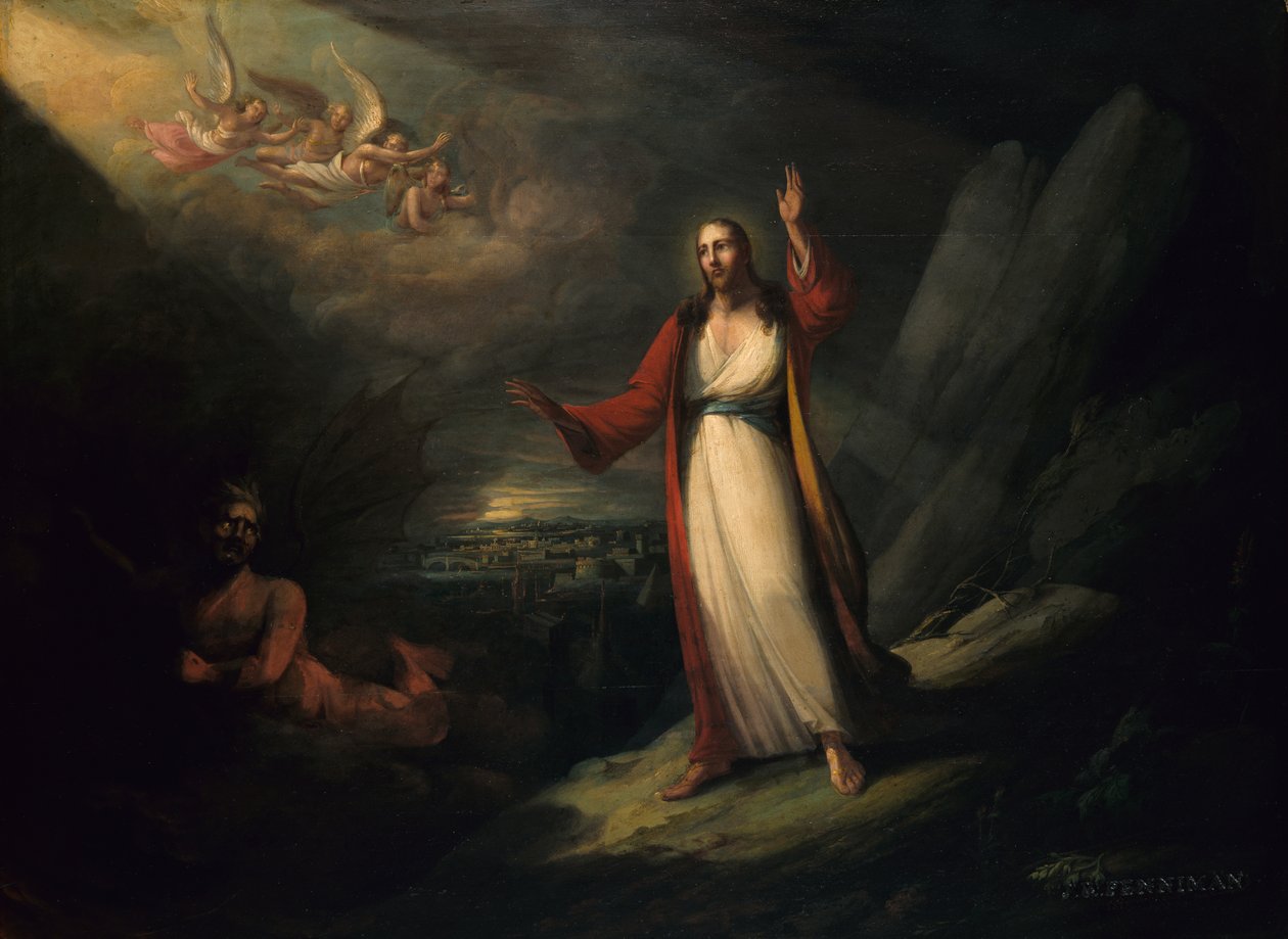 Kristus frestad av djävulen, 1818. av John Ritto Penniman
