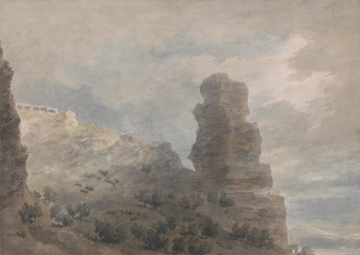 Utsikt från värdshuset på Terracina av John Robert Cozens