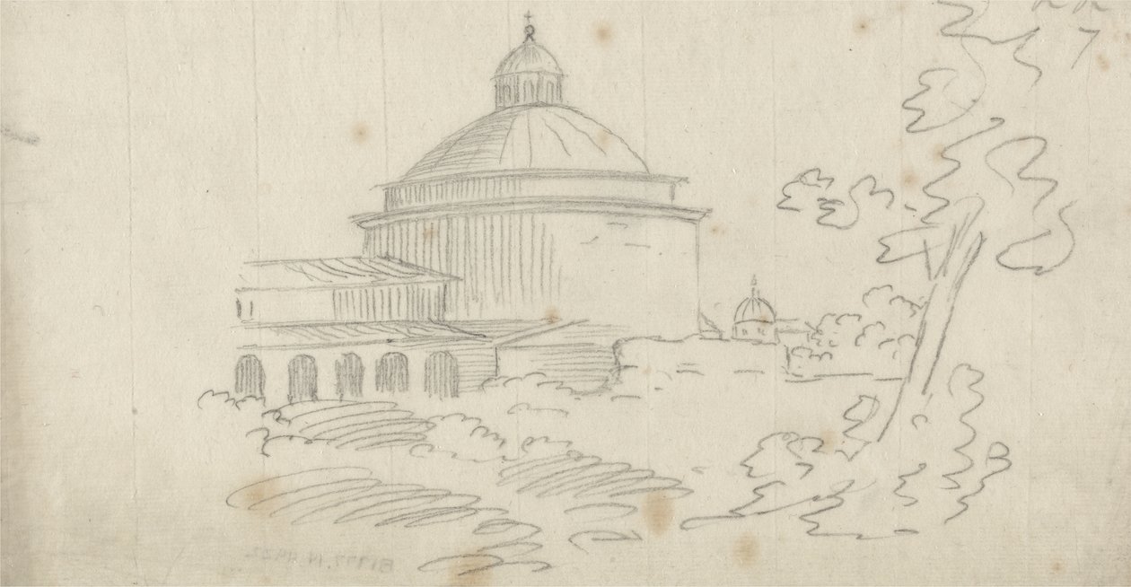 Ariccia (grafit på papper) av John Robert Cozens
