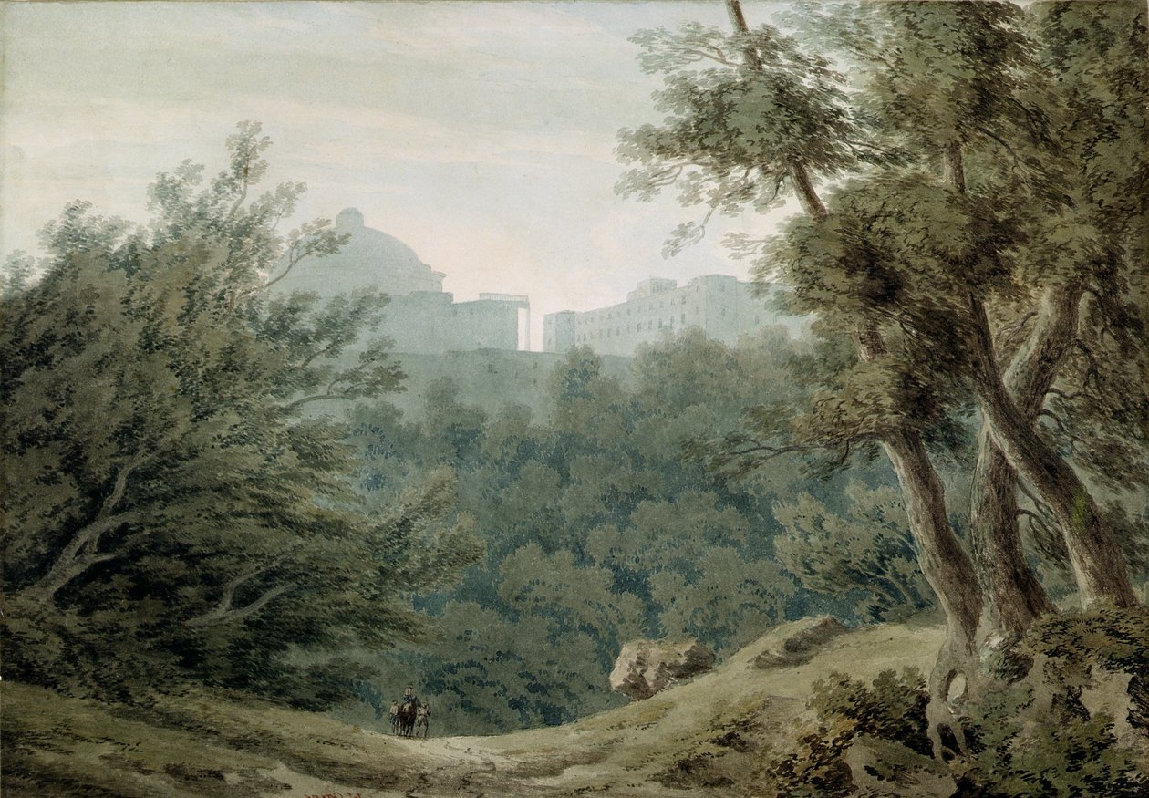Arricia nära Albano (akvarell på papper) av John Robert Cozens